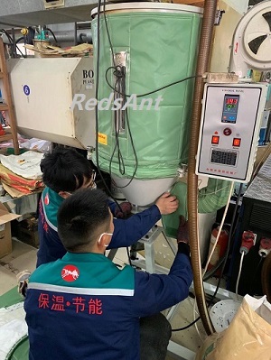 Chaqueta de aislamiento térmico para máquina de plásticos.